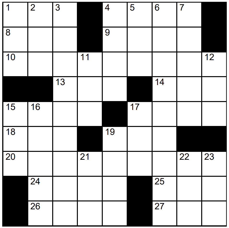 Goldilocks No. 12 crossword grid