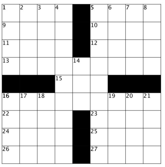 Goldilocks No. 19 crossword grid