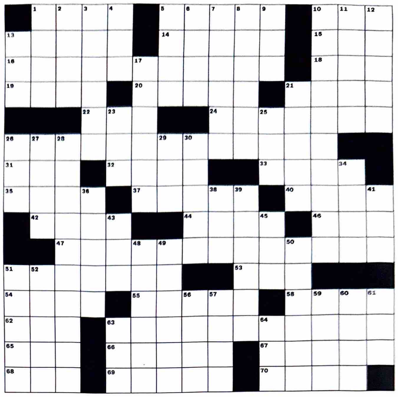 Translator Issue 3 crossword grid