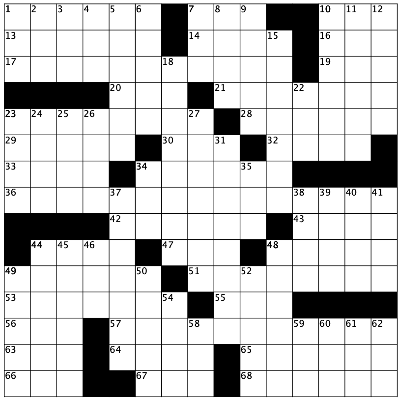 Vittles Issue 2 crossword grid